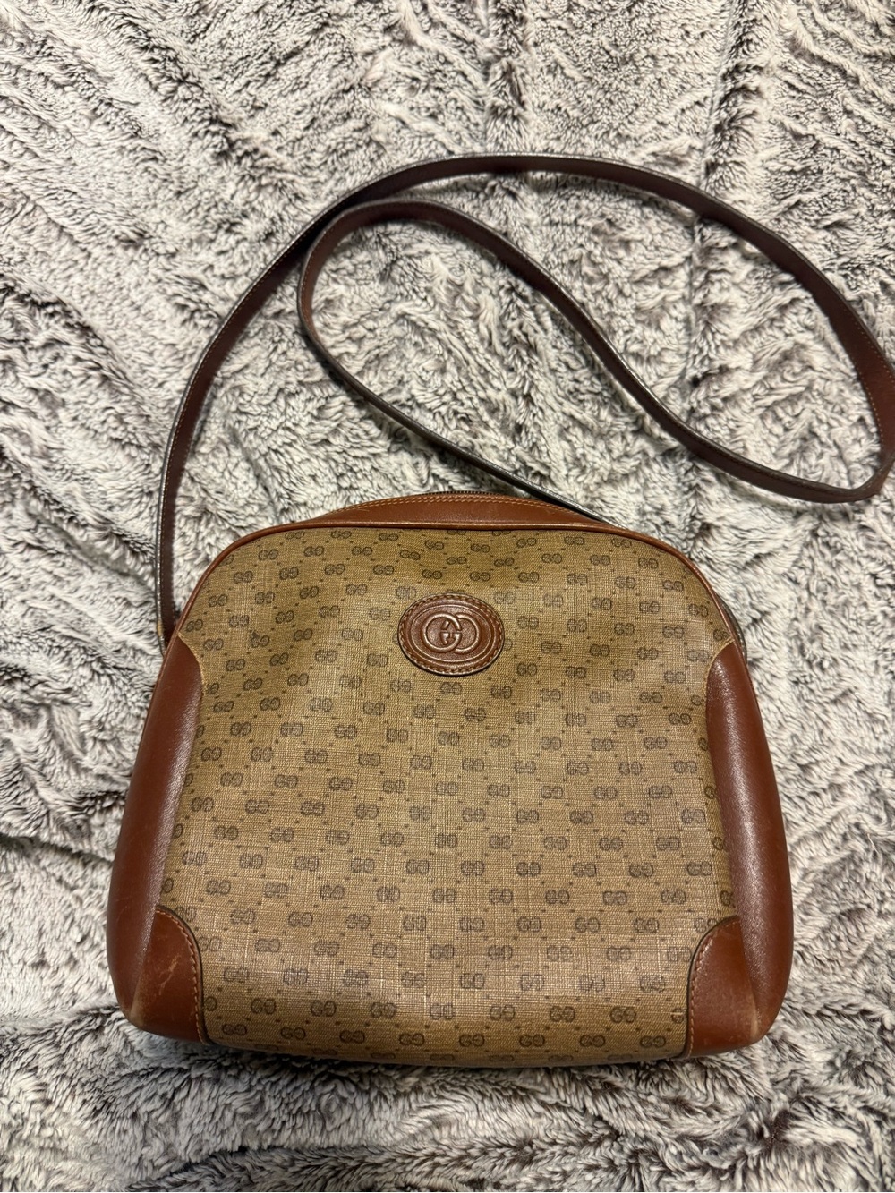 Vintage Gucci Monogram Crossbody Bag
